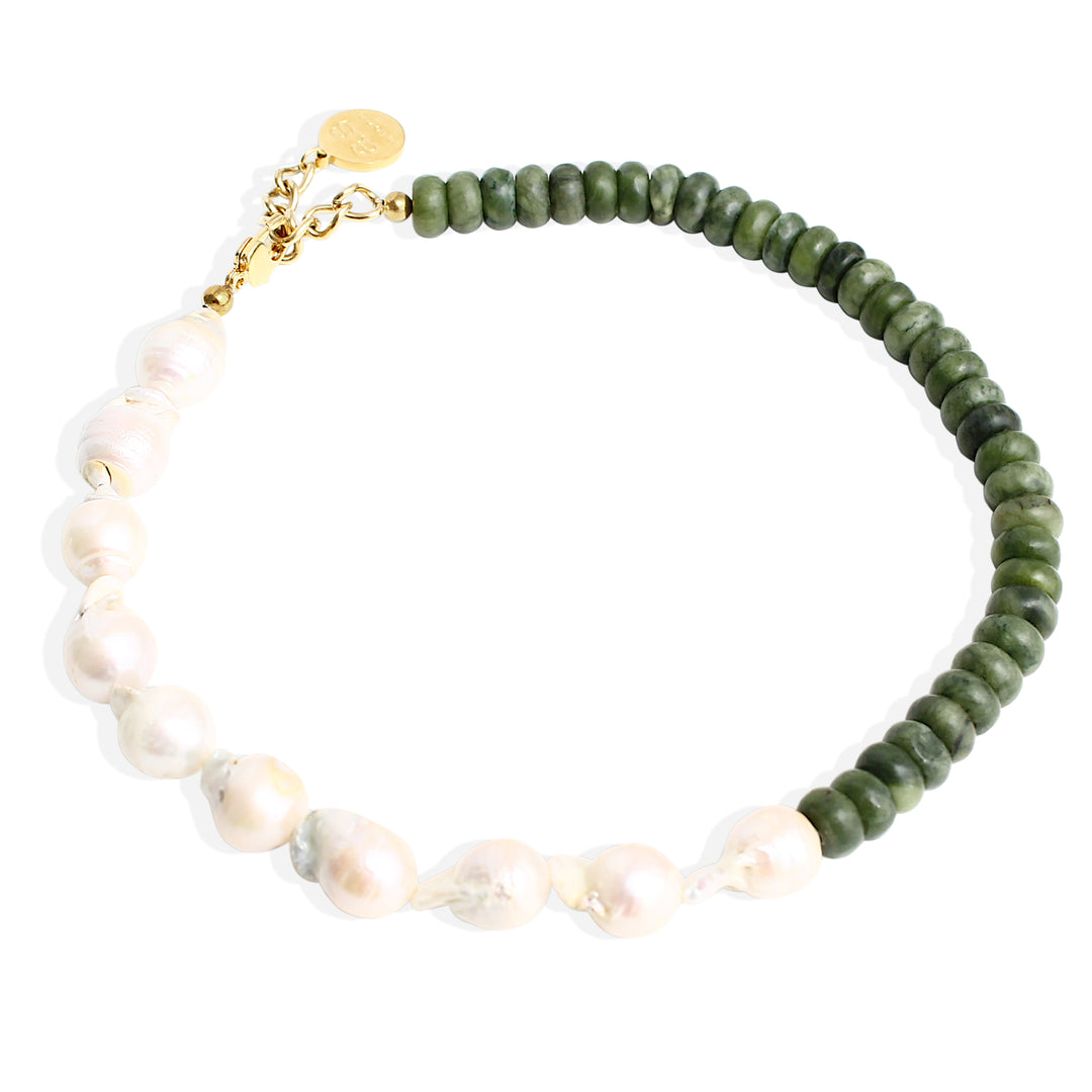 MILEY Necklace - Pearl and Jade