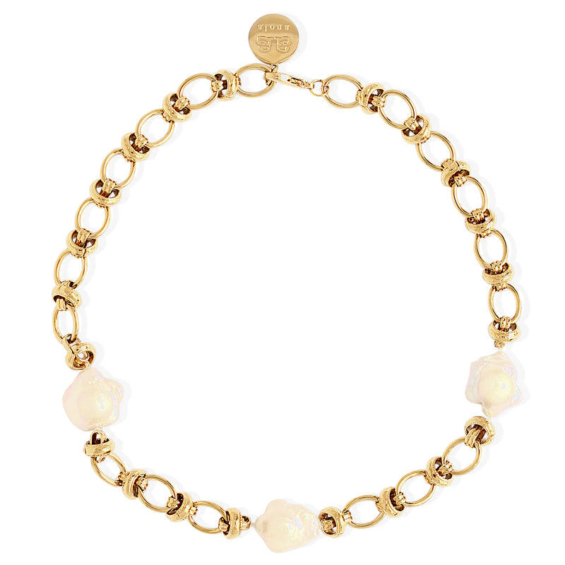MIRA Necklace - Gold with Pearls