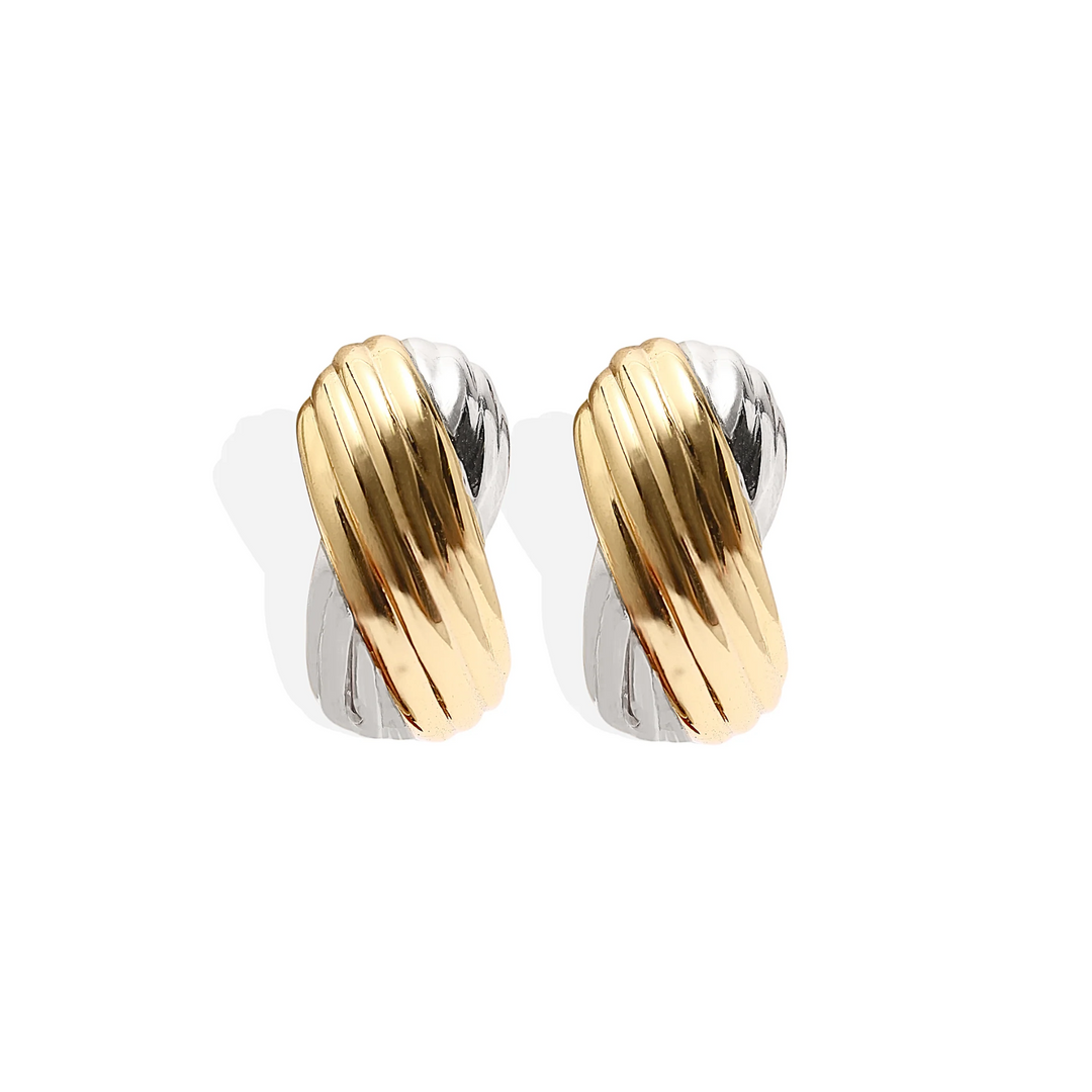 COROLLA Earrings - Silver and Gold