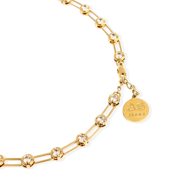 OLYMPIA Necklace - Gold with CZ