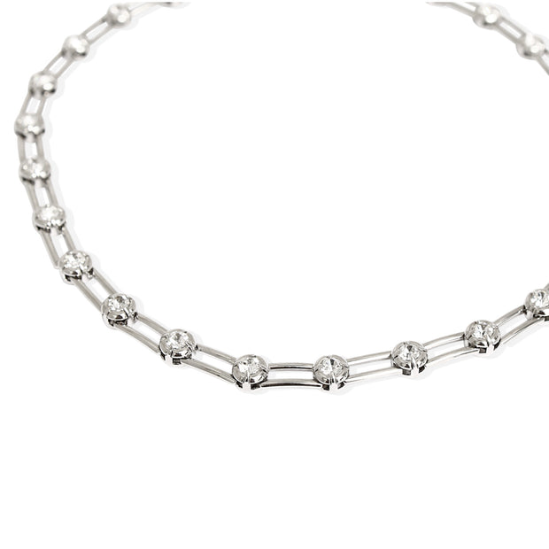 OLYMPIA Necklace - Silver with CZ