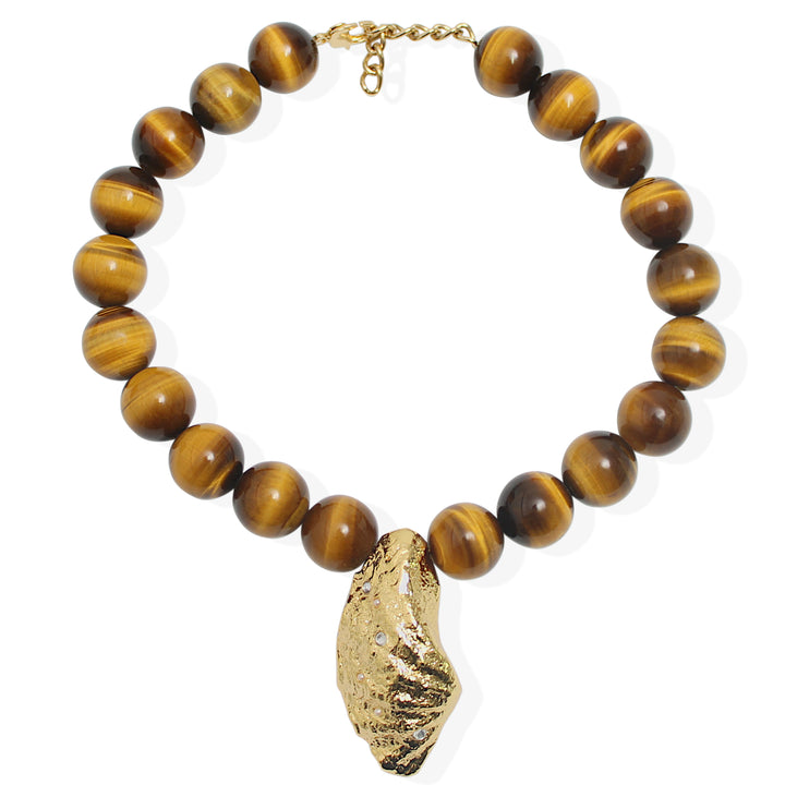ORBITELLE Necklace - Gold and Tigers eye