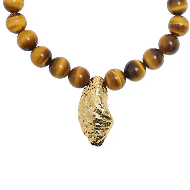 ORBITELLE Necklace - Gold and Tigers eye