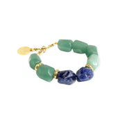 PETRA Bracelet - Gold with Aventurine and Blue Sodalite