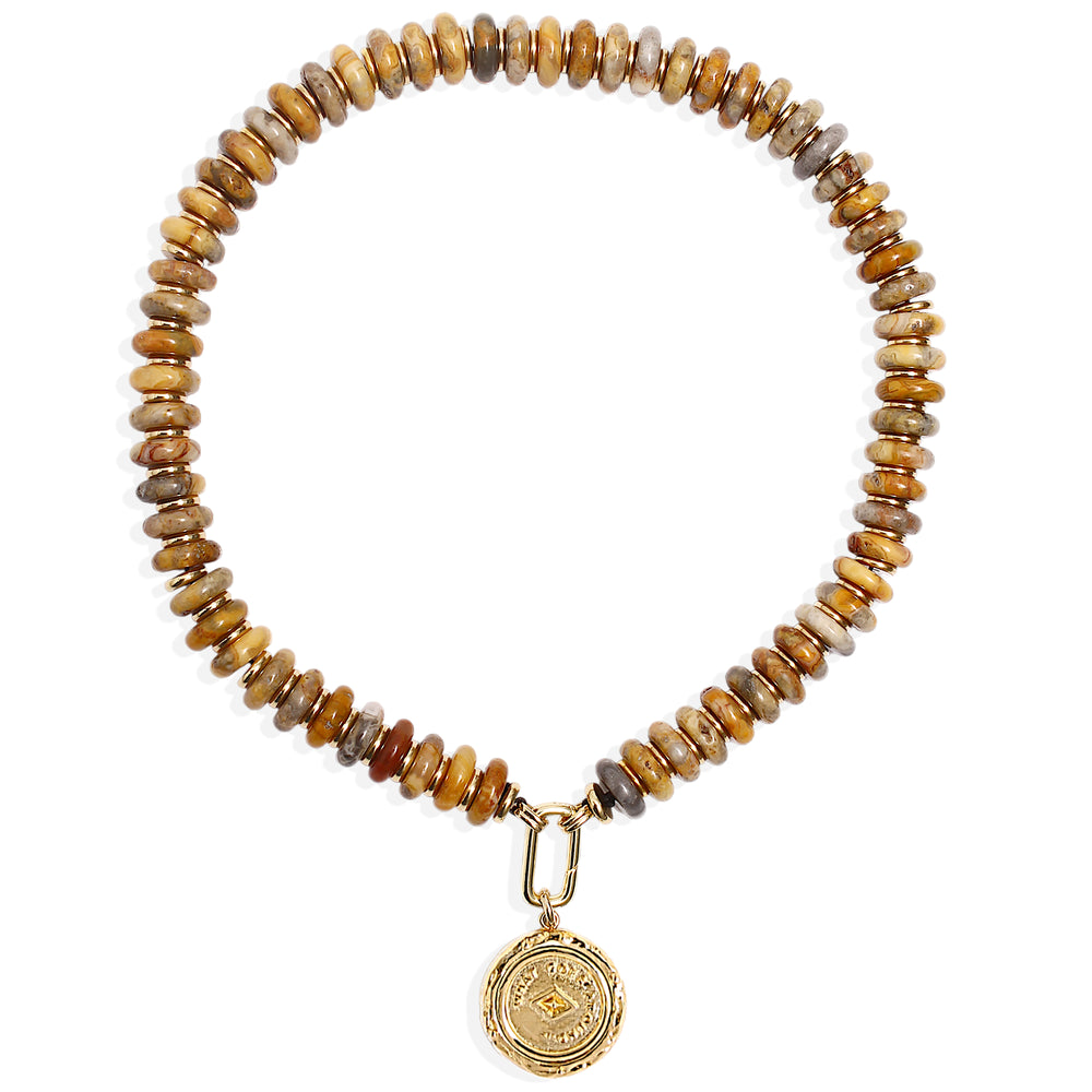 ROSALIE Necklace - Natural Agate and Gold