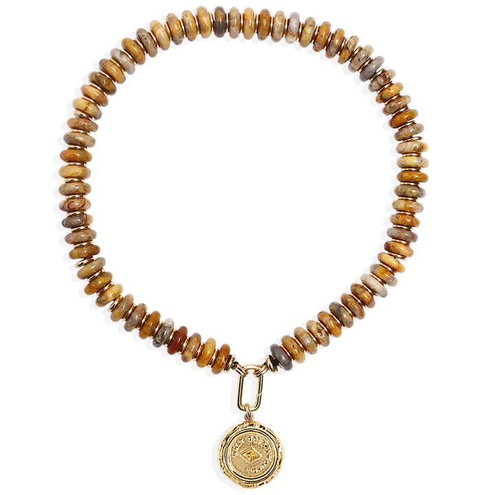 ROSALIE Necklace - Natural Agate and Gold