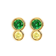 SLOANE Earrings - Gold with Emerald and Lime