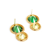 SLOANE Earrings - Gold with Emerald and Lime