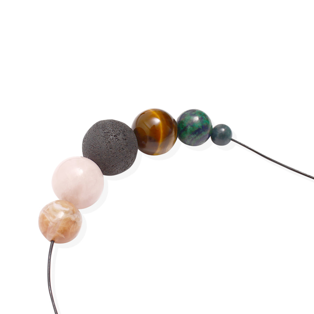 SOLSTICE Necklace - Leather and Semi-Precious Stones