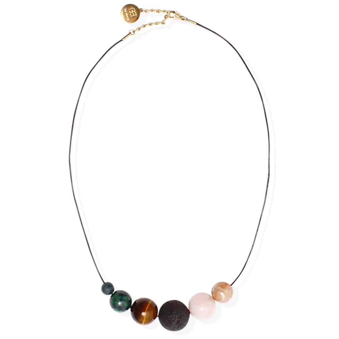 SOLSTICE Necklace - Leather and Semi-Precious Stones