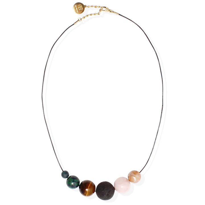 SOLSTICE Necklace - Leather and Semi-Precious Stones
