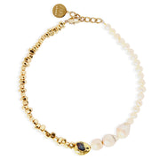 SILAS Necklace - Pearl and Gold Hematite