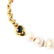 SILAS Necklace - Pearl and Gold Hematite
