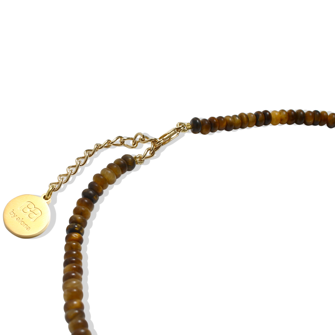 VIVIENNE Necklace - Pearl and Tigers eye