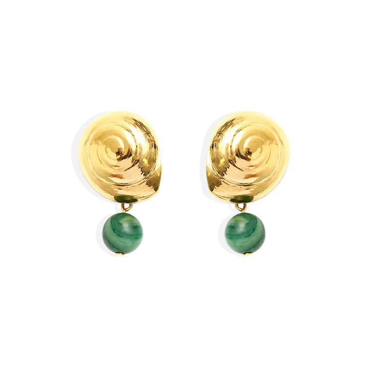 THIA Earrings - Gold with Jade