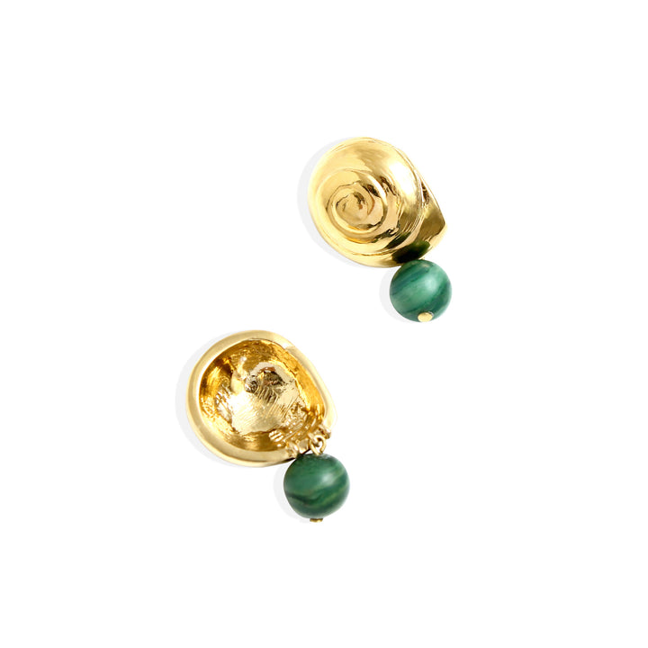 THIA Earrings - Gold with Jade