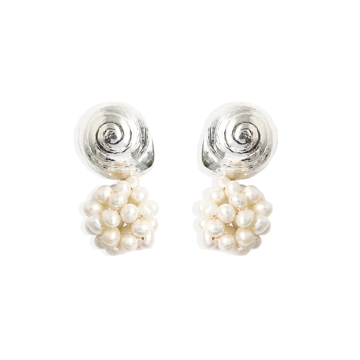 THIA Earrings - Silver with Pearl