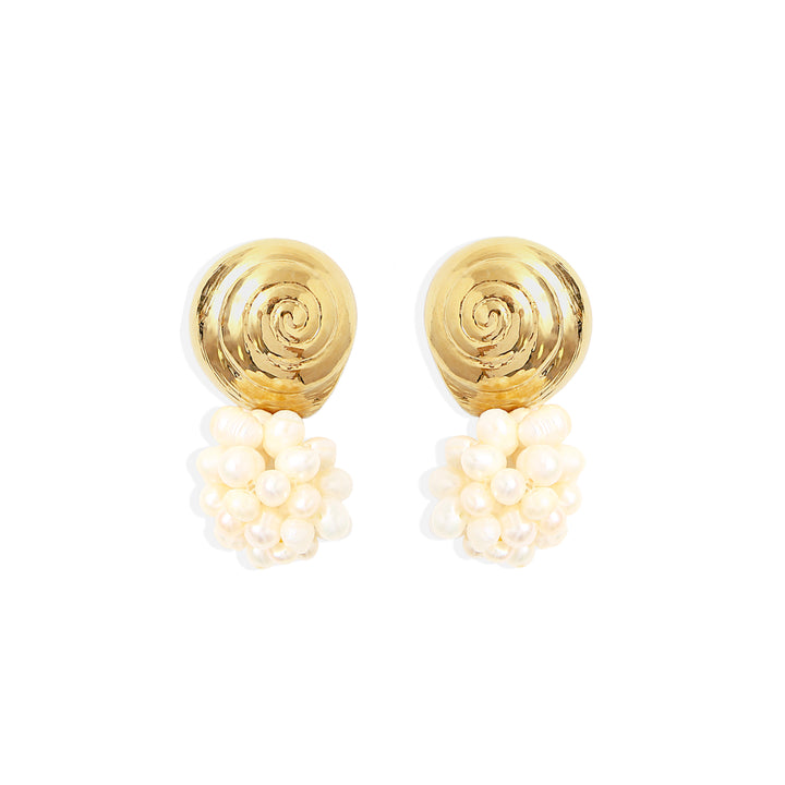 THIA Earrings - Gold with Pearl