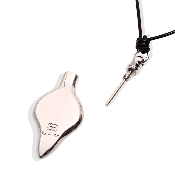 The Vessel Leather Cord Necklace - Silver