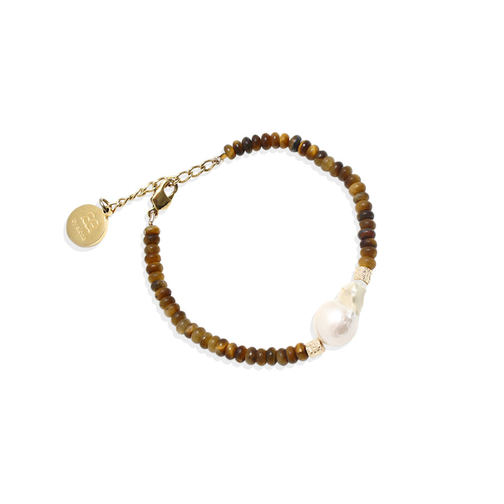 VIVIENNE Bracelet - Pearl and Tigers eye