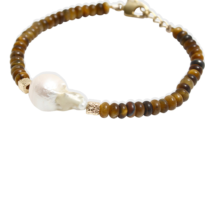 VIVIENNE Bracelet - Pearl and Tigers eye