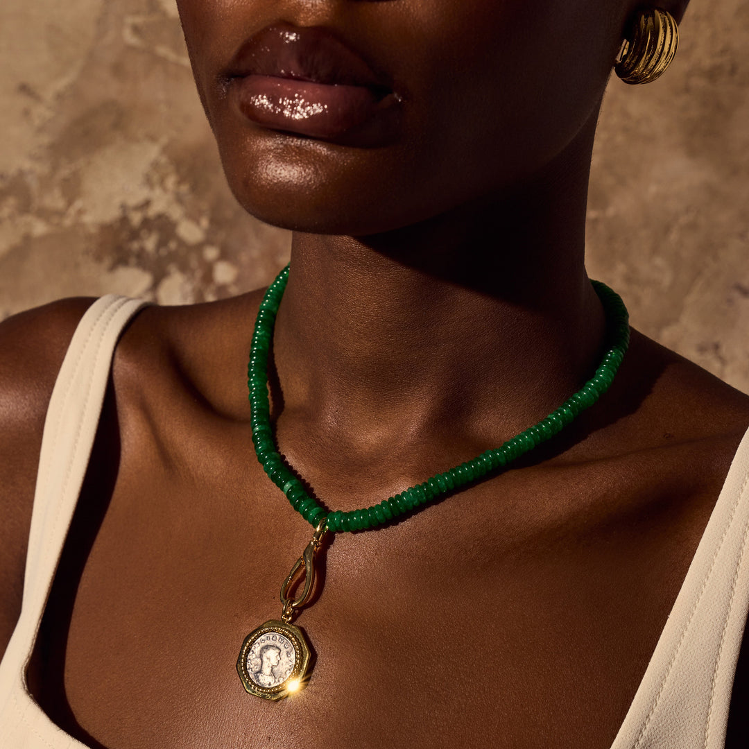 ISADORA Necklace - Gold and Green Jade