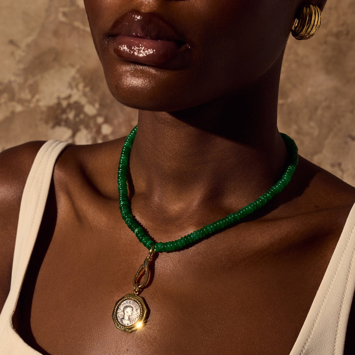 ISADORA Necklace - Gold and Green Jade