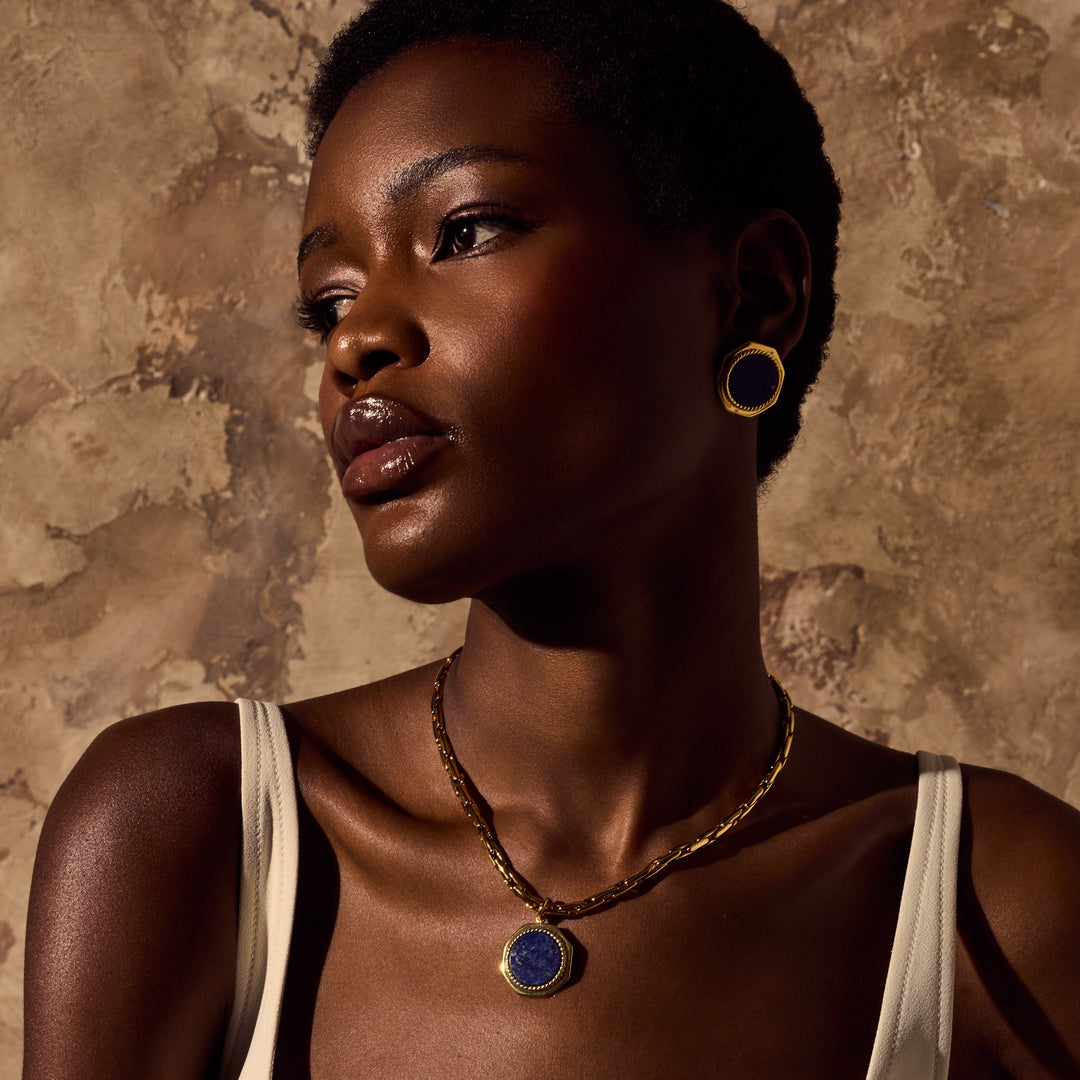 MARGAUX Necklace - Gold and Lapis Lazuli