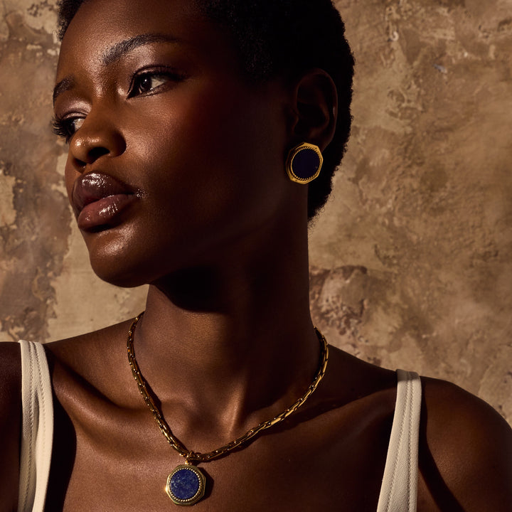 MARGAUX Earrings - Gold and Lapis Lazuli (Pre-Order)