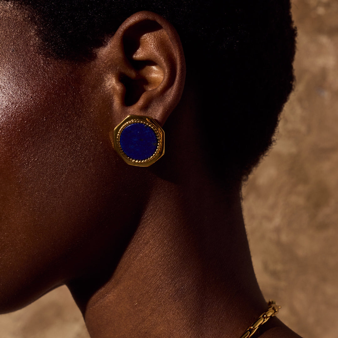 MARGAUX Earrings - Gold and Lapis Lazuli (Pre-Order)