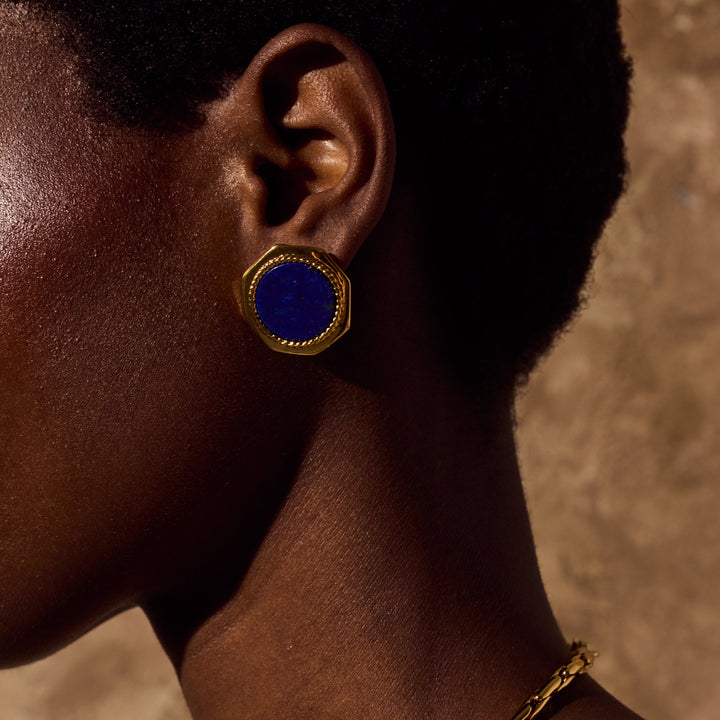 MARGAUX Earrings - Gold and Lapis Lazuli (Pre-Order)