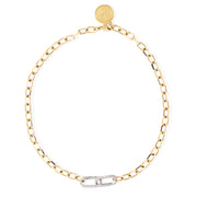 SEINE Necklace - Gold with Silver Rhinestone