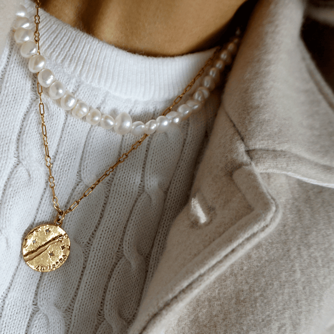 CIELO Necklace - Gold and Pearl