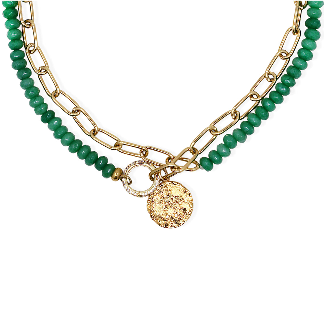 ARANI Necklace - Gold and Jade