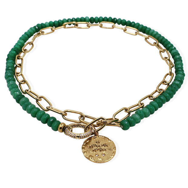 ARANI Necklace - Gold and Jade