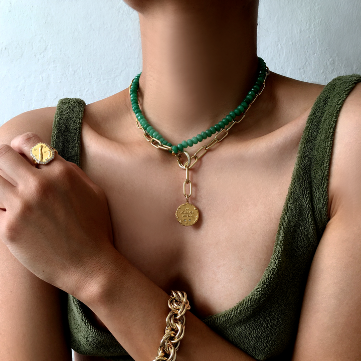 ARANI Necklace - Gold and Jade