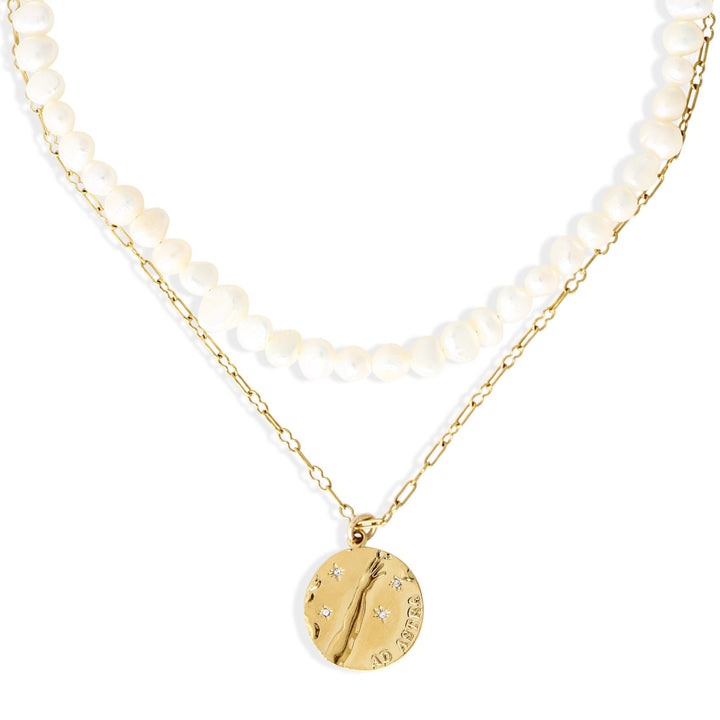 CIELO Necklace - Gold and Pearl