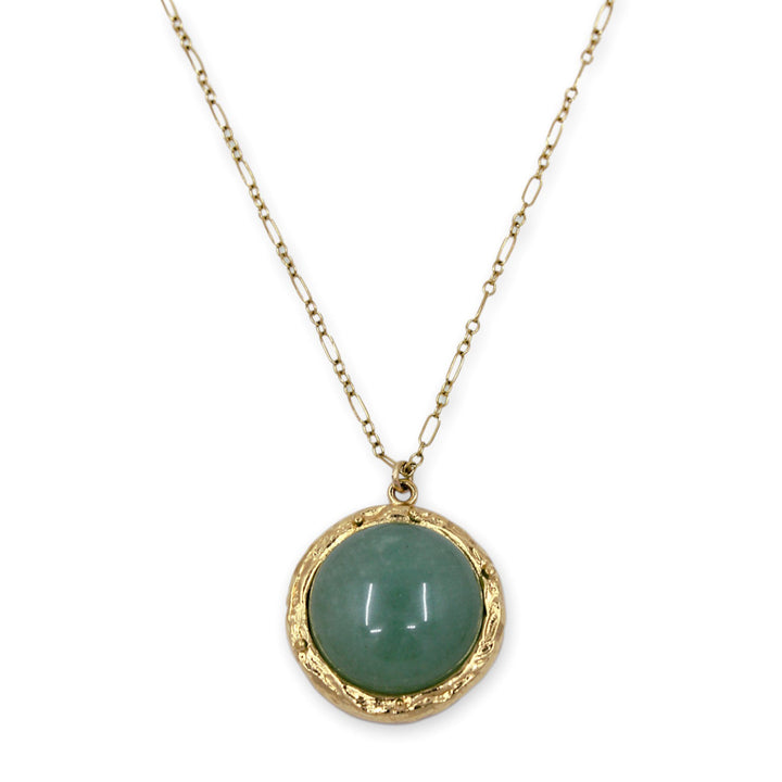 CINDY Necklace - Gold with Green Aventurine