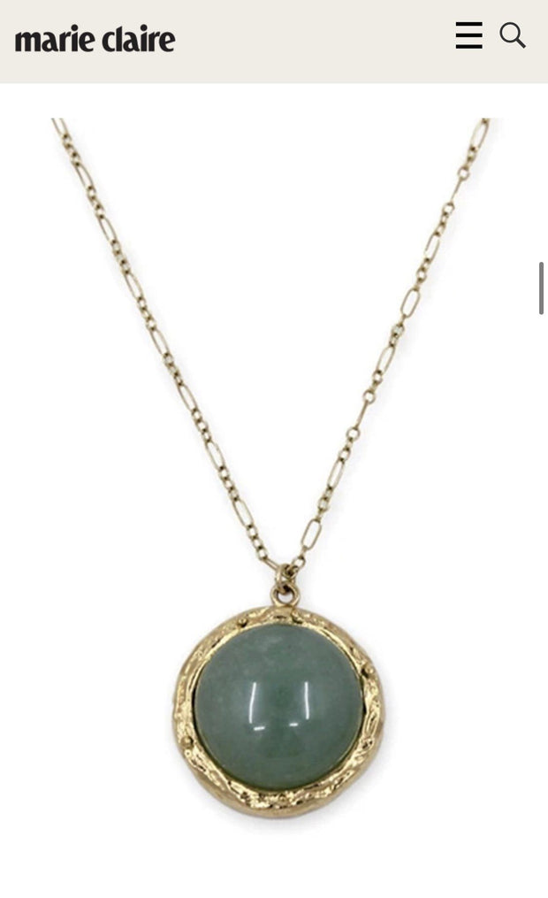 CINDY Necklace - Gold with Green Aventurine