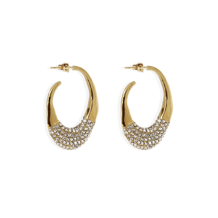 PANAREA PAVE Earrings - Gold and Crystal