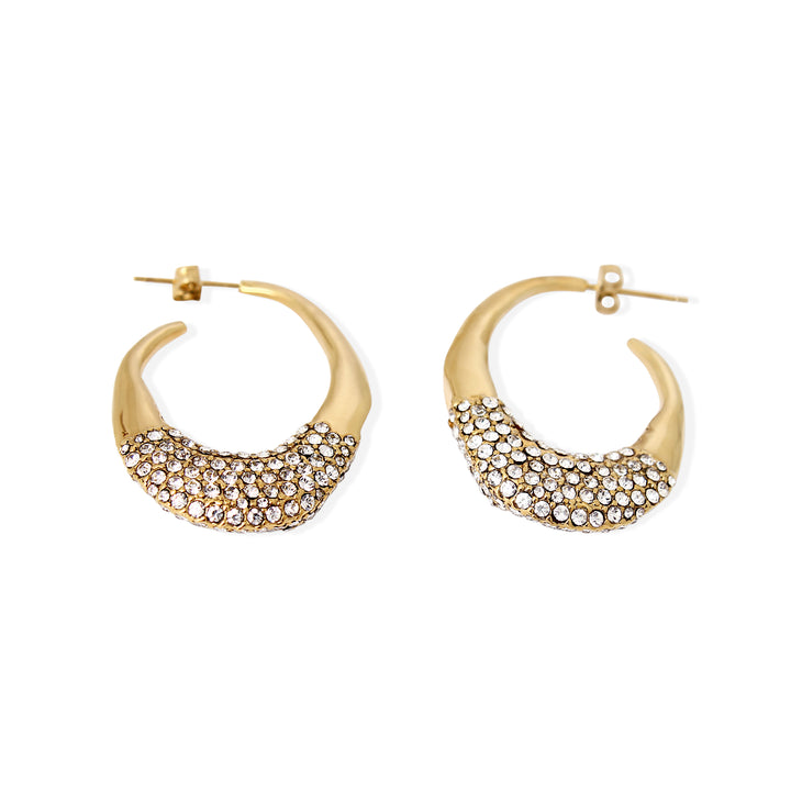 PANAREA PAVE Earrings - Gold and Crystal