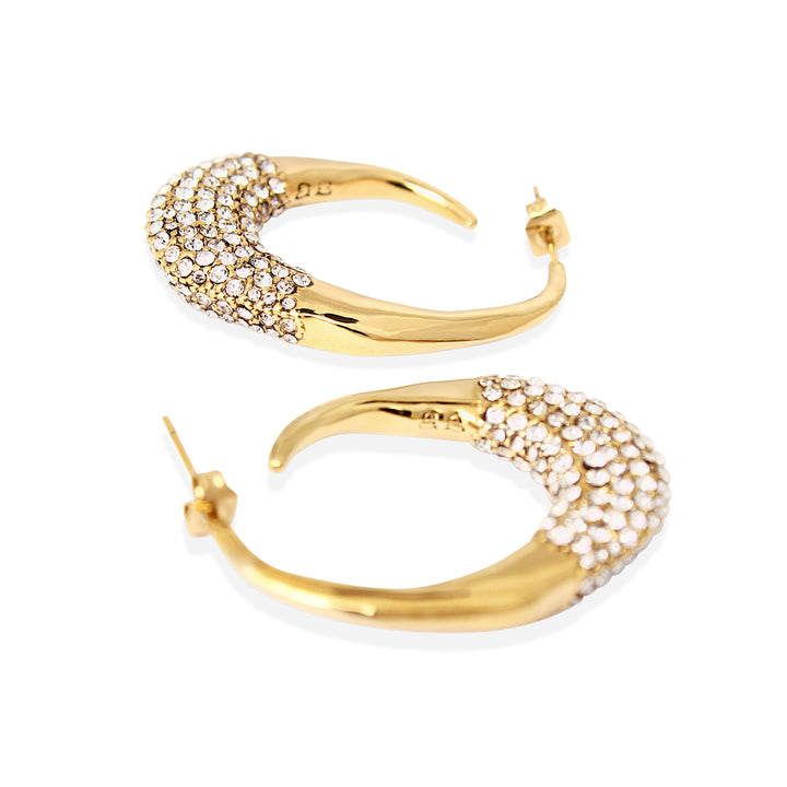 PANAREA PAVE Earrings - Gold and Crystal