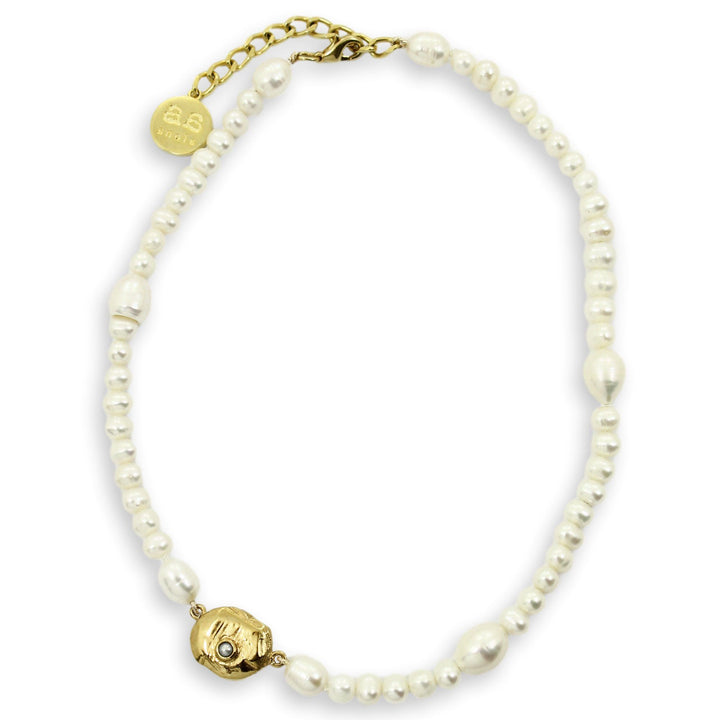 AEOLIAN Pearl Necklace - Gold with Pearls