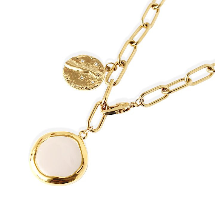 PENELOPE Necklace - Gold and Bone Enamel