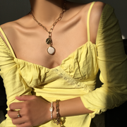 PENELOPE Necklace - Gold and Bone Enamel
