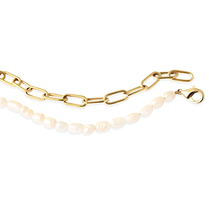 RIVER Necklace - Gold & Pearls