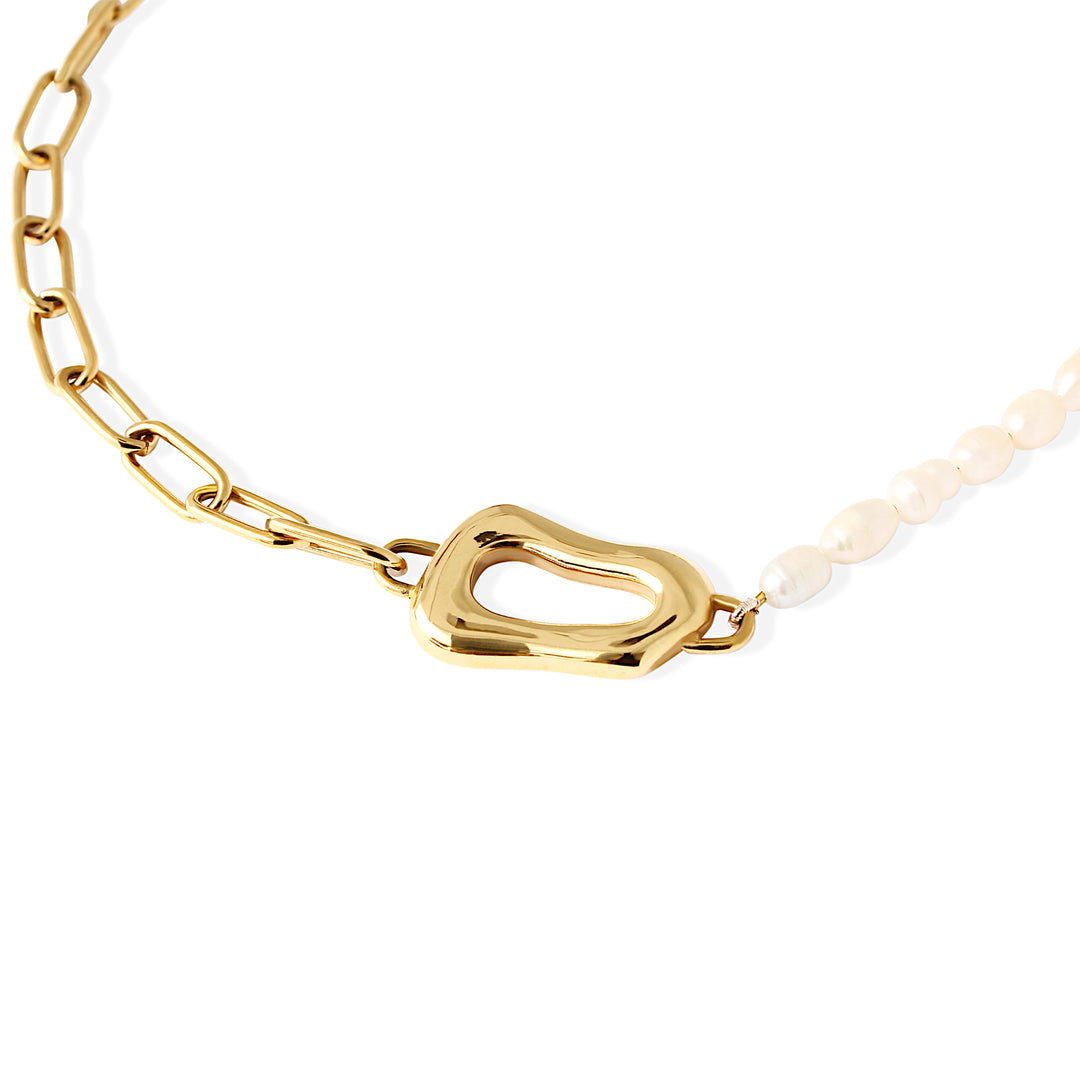 RIVER Necklace - Gold & Pearls