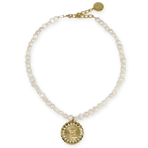 VERONA PEARL Necklace - Gold With Pearls